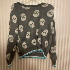 Grey and White Skull Sweater